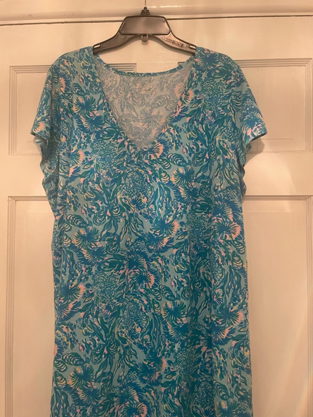Lilly Pulitzer Teal Aqua Floral Print Dress